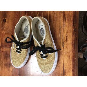 Womans Sparkling Gold Vans Size 8 🤩